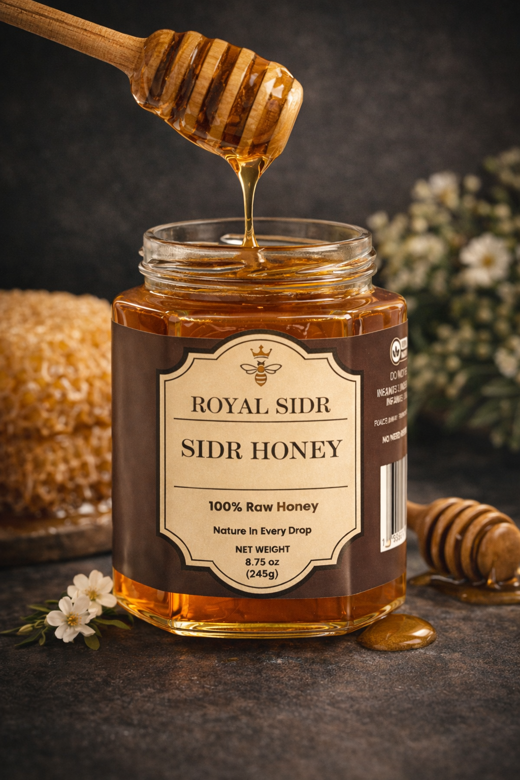 Sidr Honey (245g) – Grade A Raw Yemeni Honey