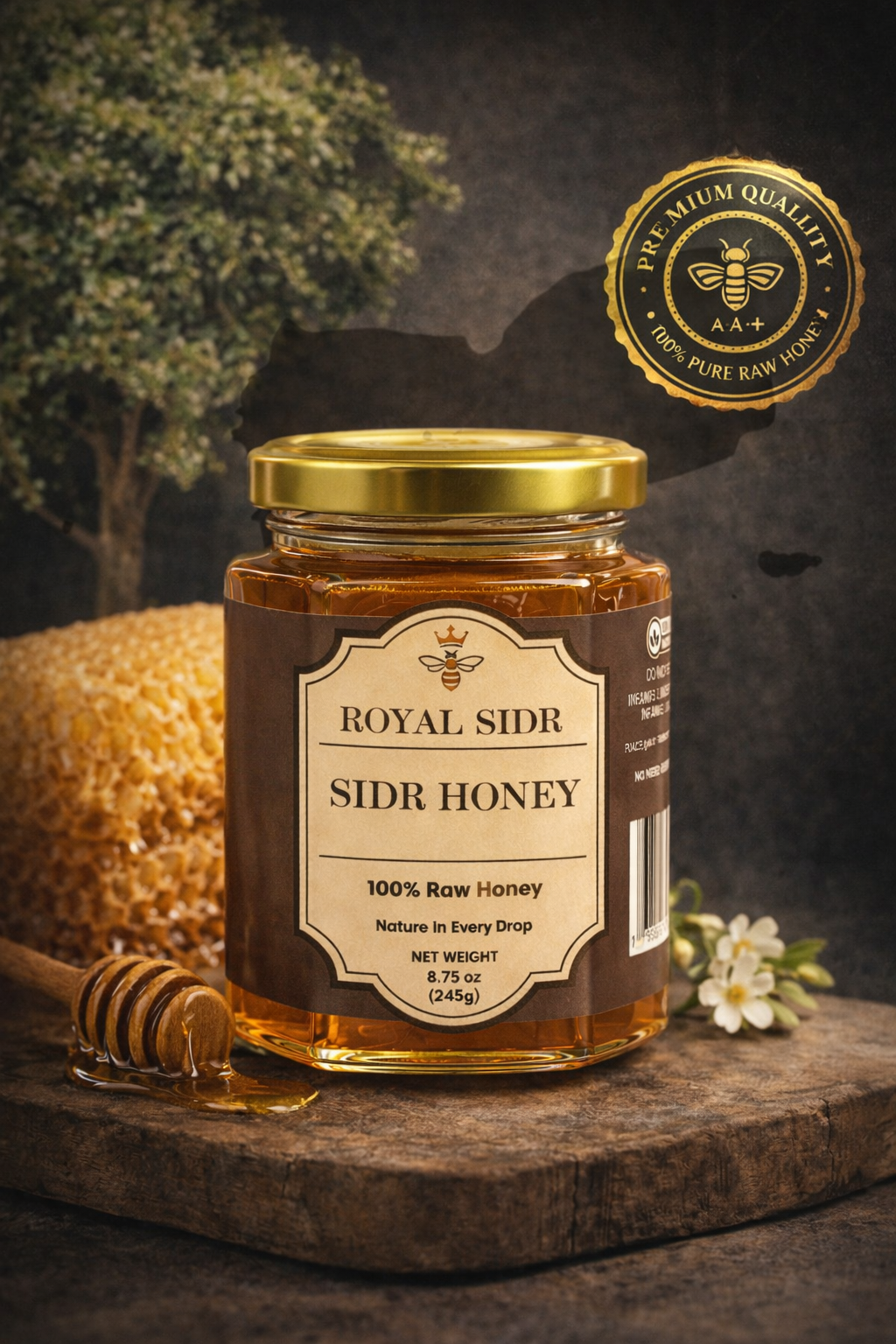 Sidr Honey (245g) – Grade A Raw Yemeni Honey