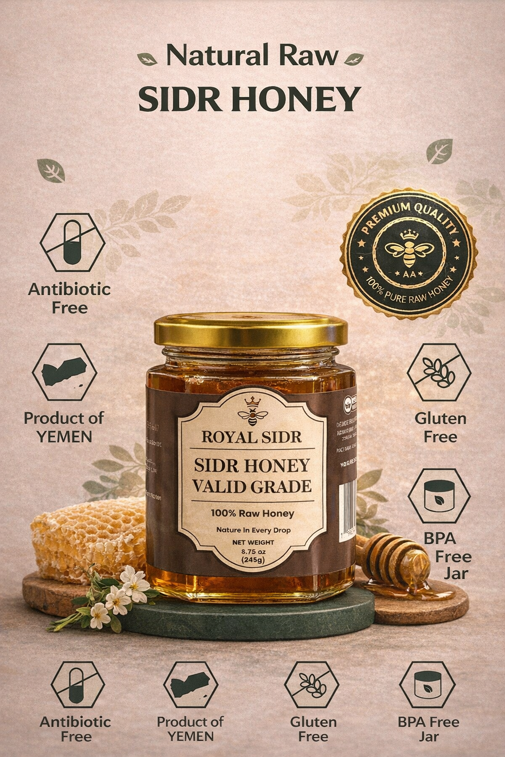 Sidr Honey (245g) – Value Grade Natural Honey